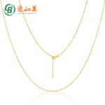 Hot sale chain clavicle chain adjustable length S925 sterling silver necklace real gold electroplated pendant accessories factory direct sales - Image 2