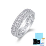 S925 silver Cold extraction Moonlight ring moissanite luxury inlaid closed ring cross-border Amazon hot sale New Wholesale - Image 8