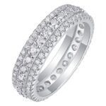 S925 silver Cold extraction Moonlight ring moissanite luxury inlaid closed ring cross-border Amazon hot sale New Wholesale