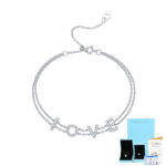 Fashionable Simple Elegant New S925 Silver Bracelet Women's LOVE Letter Shape Moissanite Internet Celebrity Bracelet - Image 7