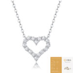 Korean Style Simple Elegant Heart-Shaped Pendant Necklace No Falling Women's S925 Silver Versatile Moissanite Clavicle Chain - Image 7