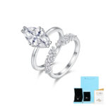 European and American Fashion S925 Silver Stacked Ring Women's Cross-border Light Luxury High-end Sense Moissanite Ring - Image 7