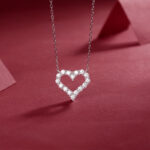 Korean Style Simple Elegant Heart-Shaped Pendant Necklace No Falling Women's S925 Silver Versatile Moissanite Clavicle Chain - Image 3